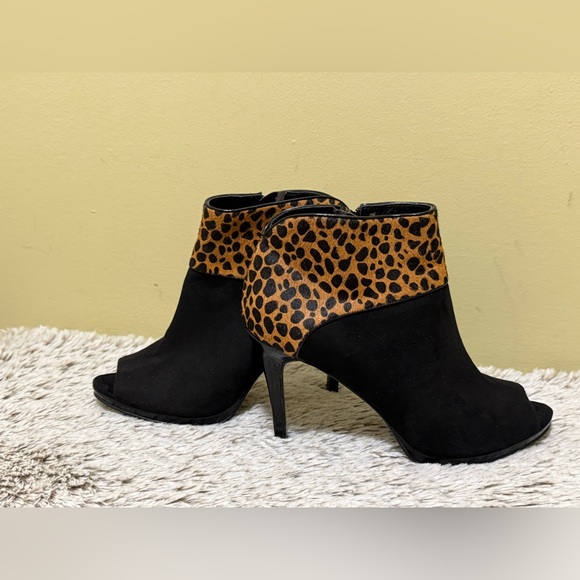 Nine West Black and Leopard Ankle Booties - Picture 5 of 8